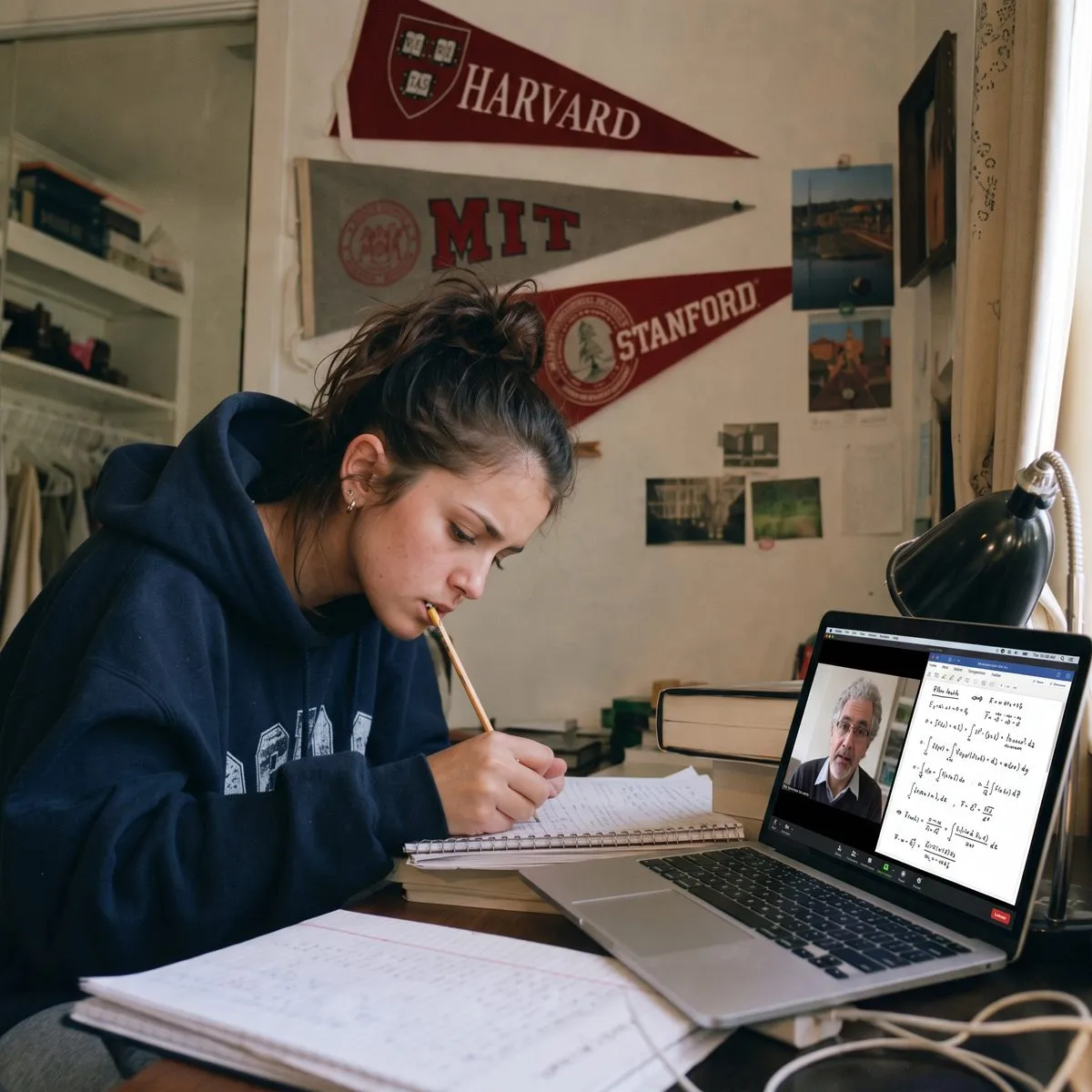 A student writing their research paper